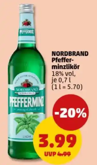 PENNY NORDBRAND Pfeffer- minzlikör Angebot