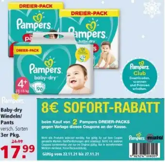 Multi Markt Pampers Baby Dry Windeln oder Pants Angebot