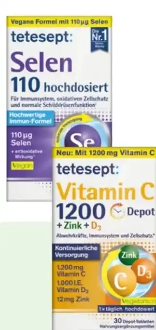 Rossmann Tetesept Vitamin C 1200 + Zink D3 Depot Angebot