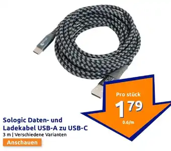 Action Sologic daten- und ladekabel usb-a zu usb-c Angebot