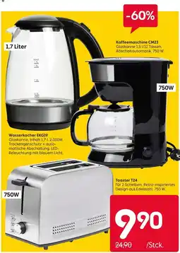 Rusta Kaffeemaschine cm23, wasserkocher ekg19, toaster t24 Angebot