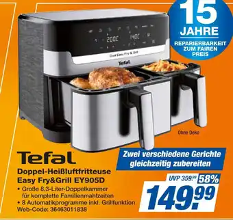 Expert Tefal doppel-heißluftfritteuse easy fry&grill ey905d Angebot