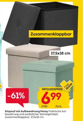 Rusta Penny sitzpouf mit aufbewahrung Angebot