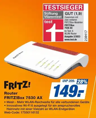 Expert Fritz! router fritz!box 7530 ax Angebot