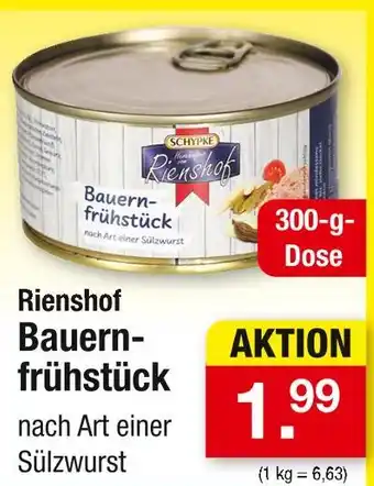 Zimmermann Rienshof bauernfrühstück Angebot