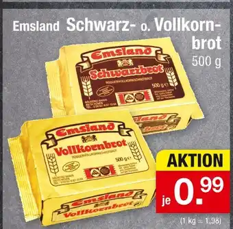 Zimmermann Emsland schwarz- o. vollkornbrot Angebot