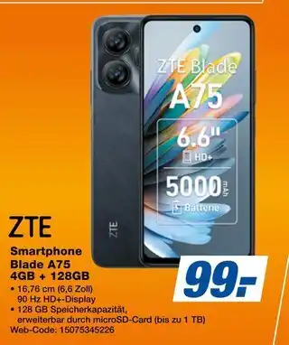 Expert Zte smartphone blade a75 4gb + 128gb Angebot