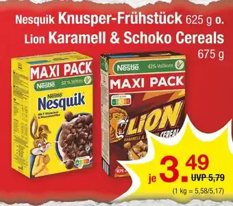 Zimmermann Nestlé nesquik knusper-frühstück, lion karamell & schoko cereals Angebot