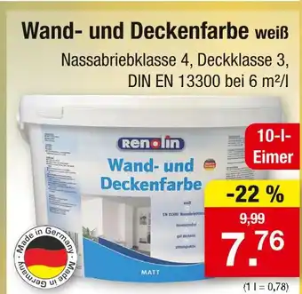 Zimmermann Renolin wand- und deckenfarbe weiß Angebot