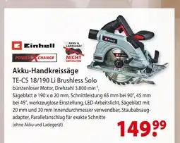 bauSpezi Einhell akku-handkreissäge te-cs 18/190 li brushless solo Angebot