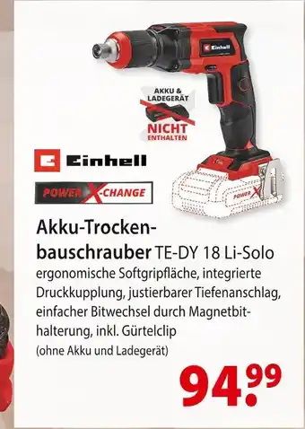 bauSpezi Einhell akku-trockenbauschrauber te-dy 18 li-solo Angebot