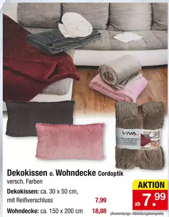 Zimmermann Viva dekokissen oder wohndecke cordoptik Angebot