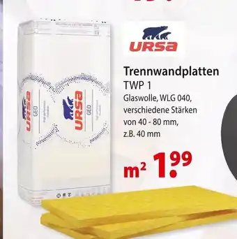 bauSpezi Ursa trennwandplatten twp 1 Angebot