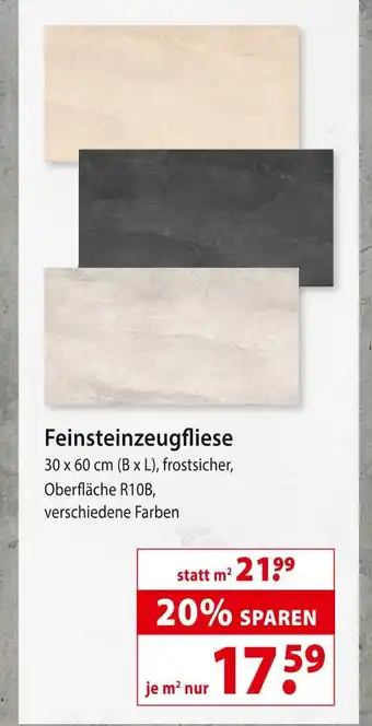 bauSpezi Feinsteinzeugfliese Angebot