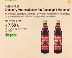 Vitalia Rabenhorst cranberry muttersaft oder bio granatapfel muttersaft Angebot