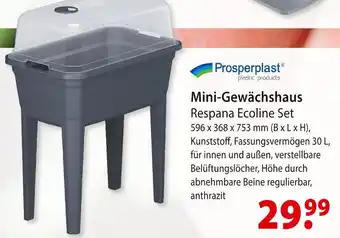 bauSpezi Prosperplast mini-gewächshaus respana ecoline set Angebot