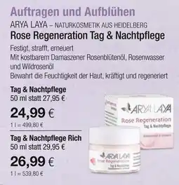 Vitalia Arya laya rose regeneration tag & nachtpflege Angebot