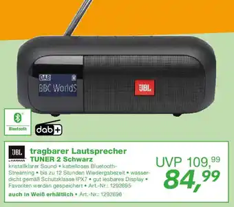 EP JBL tragbarer Lautsprecher HARMAN TUNER 2 Schwarz Angebot