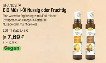 Vitalia Granovita bio müsli-öl nussig oder fruchtig Angebot