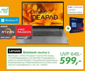 EP Lenovo Notebook IdeaPad 3 Angebot