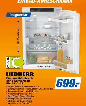 Expert Liebherr einbaukühlschrank ohne gefrierfach irc 3920-62 Angebot