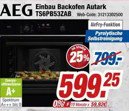 Expert Aeg einbau backofen autark ts6pb53zab Angebot