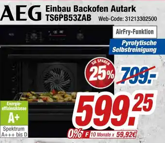 Expert Aeg einbau backofen autark ts6pb53zab Angebot