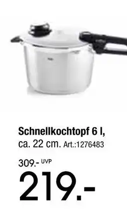 Zurbrüggen Fissler schnellkochtopf 6 l Angebot