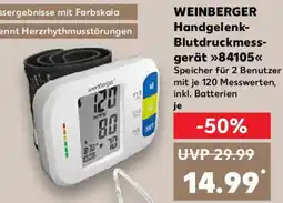 Kaufland WEINBERGER Handgelenk Blutdruckmessgerät 84105 Angebot