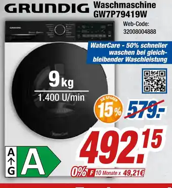 Expert Grundig waschmaschine gw7p79419w Angebot