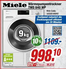 Expert Miele wärmepumpentrockner twd 640 wp Angebot