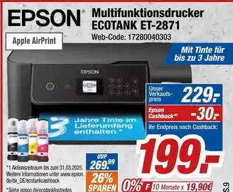 Expert Epson multifunktionsdrucker ecotank et-2871 Angebot