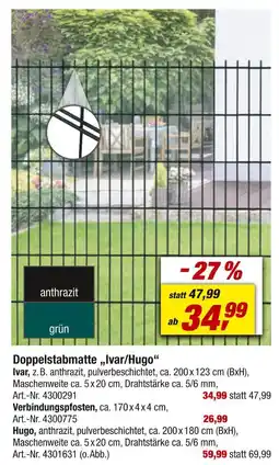 toom Baumarkt Doppelstabmatte ivar/hugo Angebot