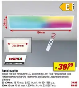 toom Baumarkt Toom panelleuchte Angebot