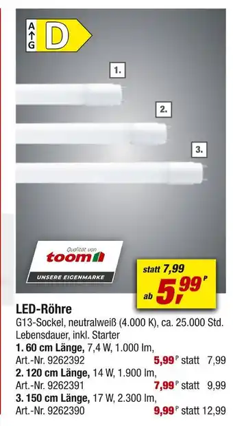 toom Baumarkt Toom led-röhre Angebot