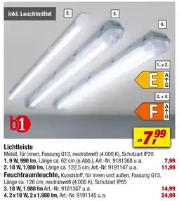 toom Baumarkt B1 lichtleiste oder feuchtraumleuchte Angebot