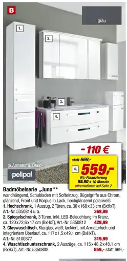 toom Baumarkt Pelipal badmöbelserie juno Angebot