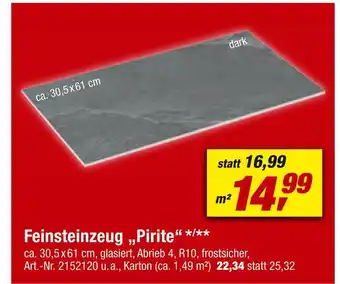 toom Baumarkt Feinsteinzeug „pirite“ Angebot