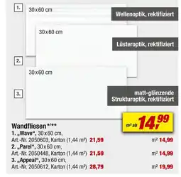 toom Baumarkt Wandfliesen Angebot