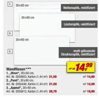 toom Baumarkt Wandfliesen Angebot