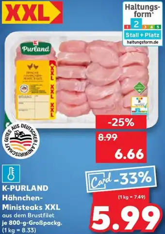 Kaufland K-PURLAND Hähnchen Ministeaks XXL Angebot