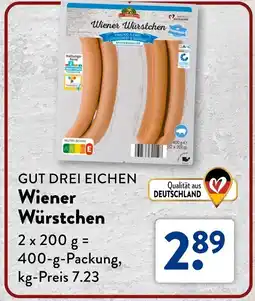 Aldi Süd GUT DREI EICHEN Wiener Würstchen Angebot