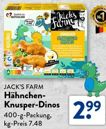 Aldi Süd JACK'S FARM Hähnchen Knusper-Dinos Angebot