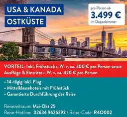 Aldi Süd USA & KANADA OSTKÜSTE Angebot