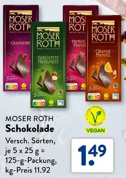 Aldi Süd MOSER ROTH Schokolade Angebot