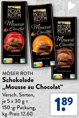 Aldi Süd MOSER ROTH Schokolade ,,Mousse au Chocolat" Angebot