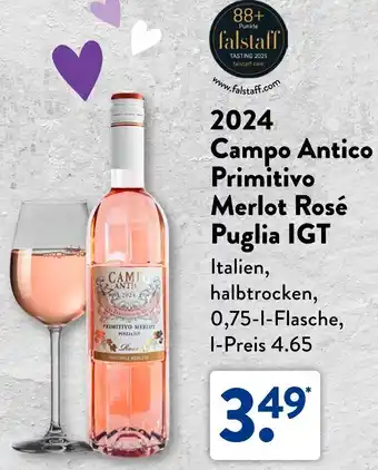 Aldi Süd 2024 Campo Antico Primitivo Merlot Rosé Puglia IGT Angebot