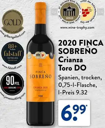 Aldi Süd 2020 FINCA SOBRENO Crianza Toro DO Angebot