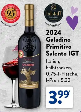 Aldi Süd 2024 Galadino Primitivo Salento IGT Angebot