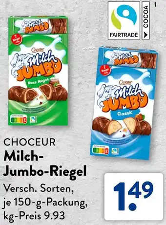 Aldi Süd CHOCEUR Milch Jumbo-Riegel Angebot